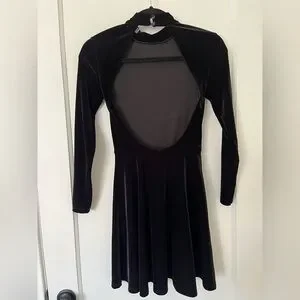 american apparel black velvet skater dress Nineties Slinky Skater Dress – Community Thrift and Vintage